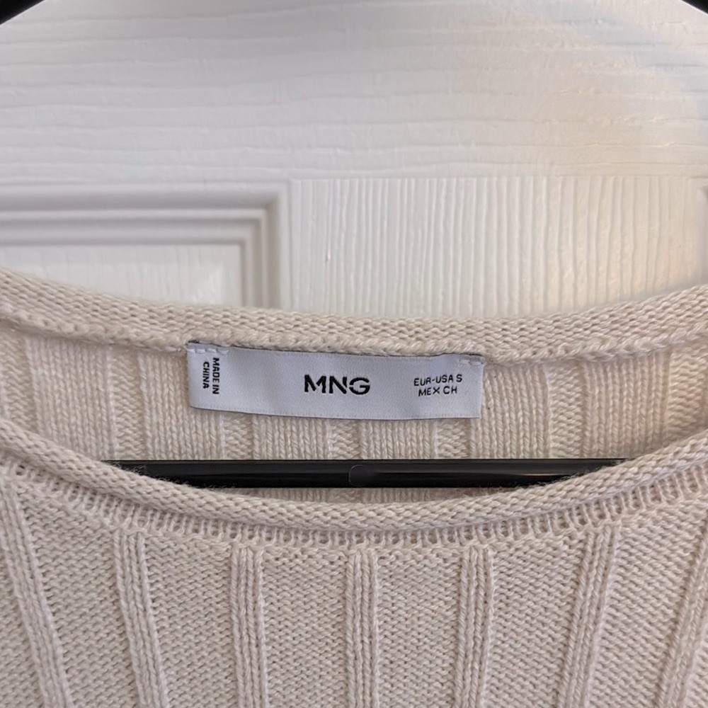 Mango Beige Ribbed Long Sleeve Top - Picture 2 of 4